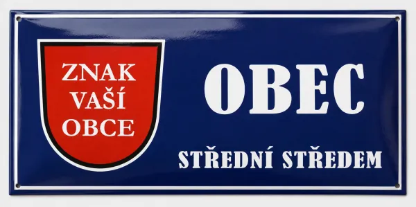 Smaltovaná cedule se znakem obce O4-obec 2